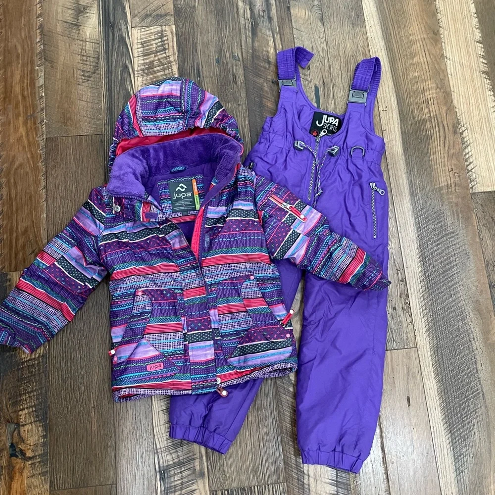 Jupa 2pc SET Waterproof snow coat bibs girl 4